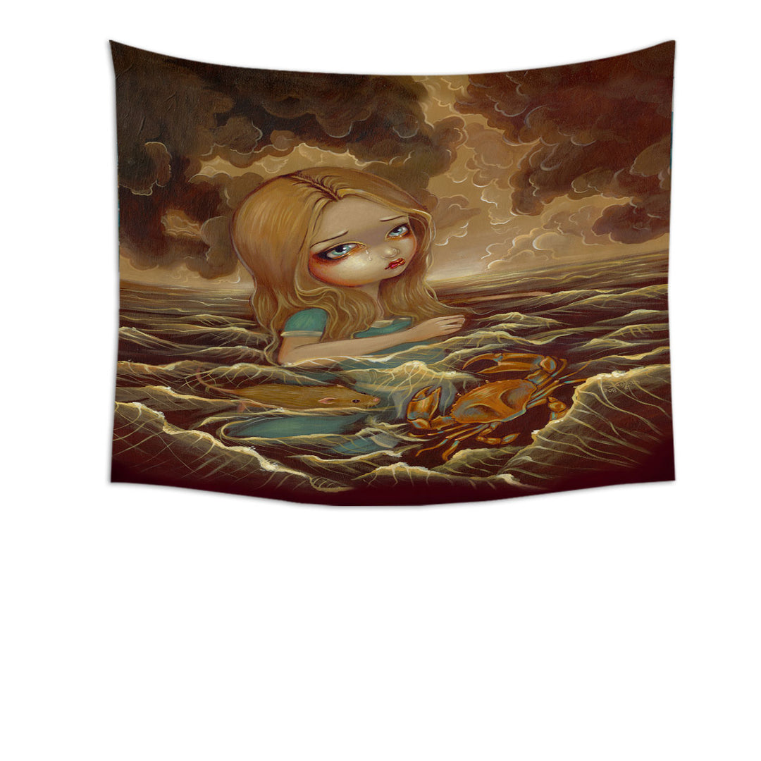 Sad Art Tapestry Alice in the Pool of Tears