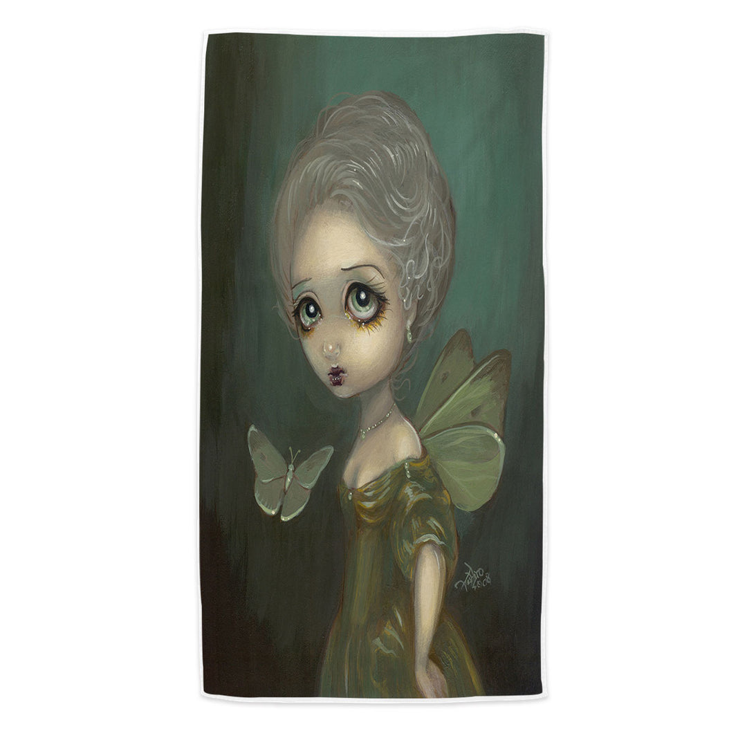 Sad Fairy Art Butterflies in Gloom Microfiber Beach Towel