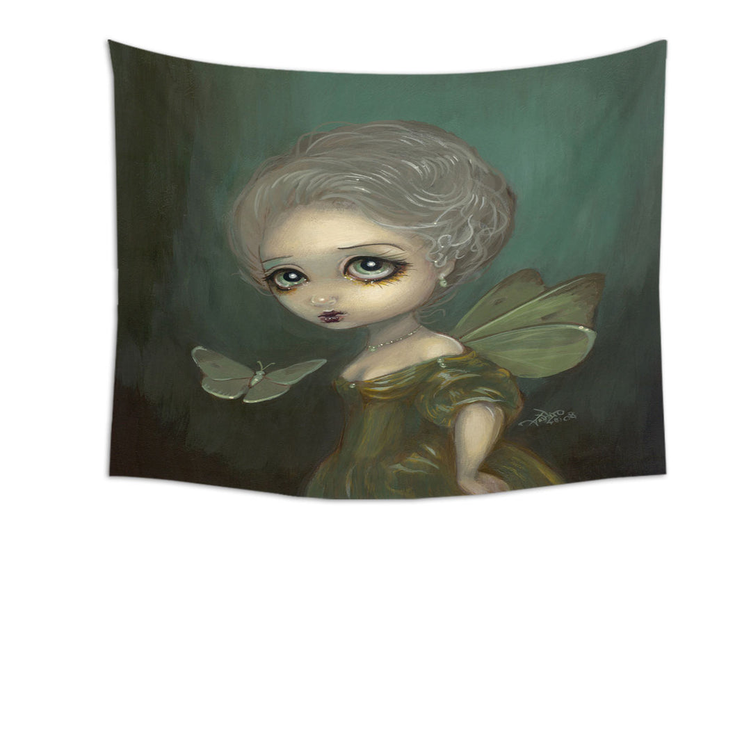 Sad Fairy Art Butterflies in Gloom Tapestry