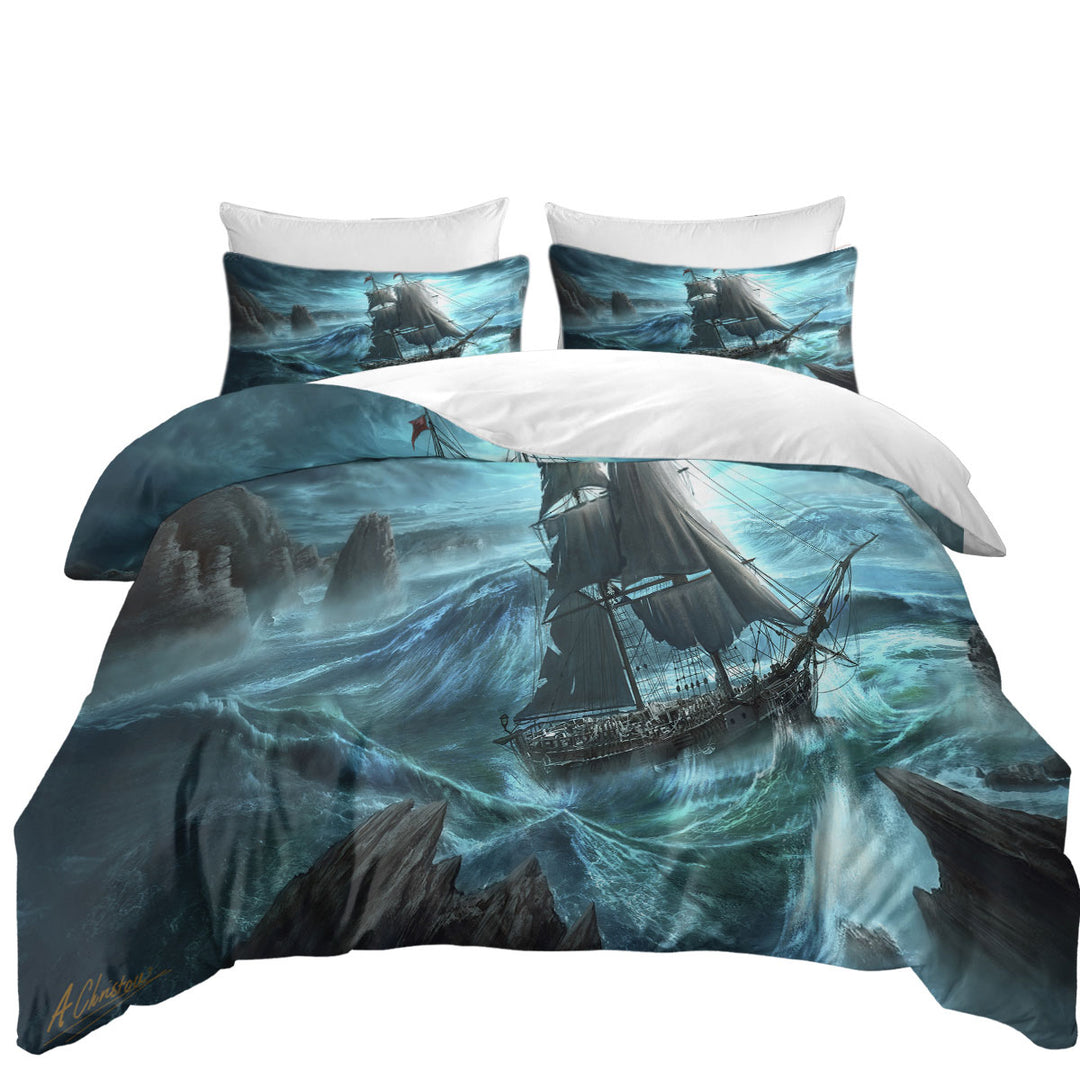 Sailing Ship in the Dangerous Seas Best Duvet Covers