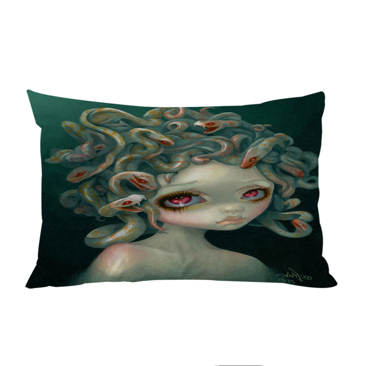 Scary Art Snakes Head Pale Medusa Bed Covers