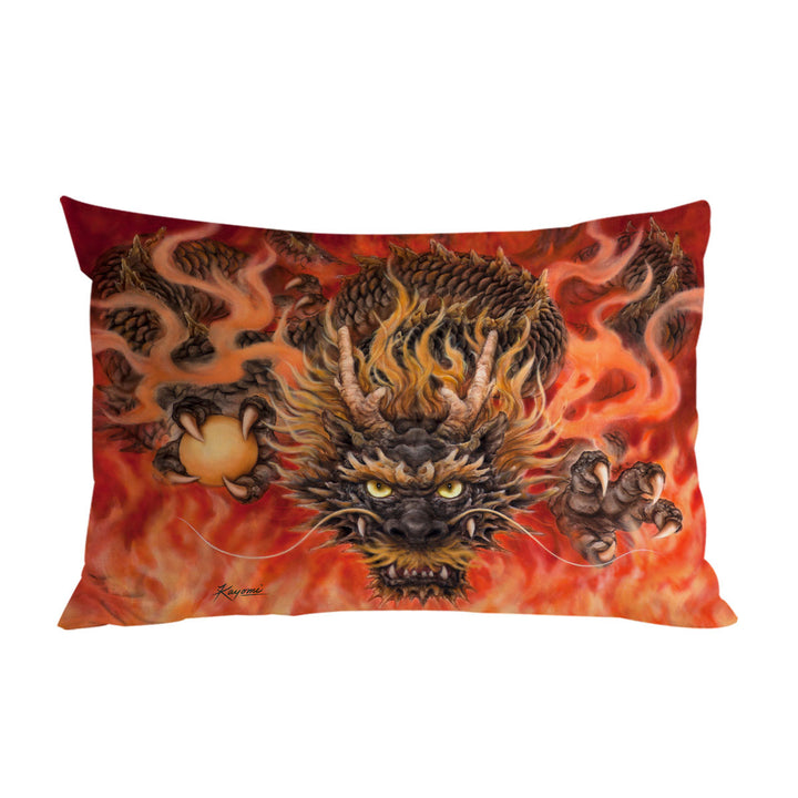 Scary Cool Fantasy Art Fire Dragon Pillowcase