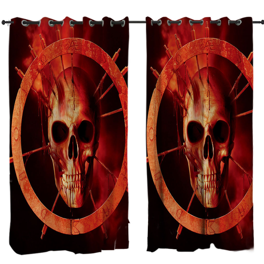 Scary Dark Art Blood Ring Skull Drapes