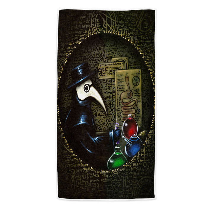 Scary Dark Art The Alchemist_s Revenge Plague Mask Beach Towel