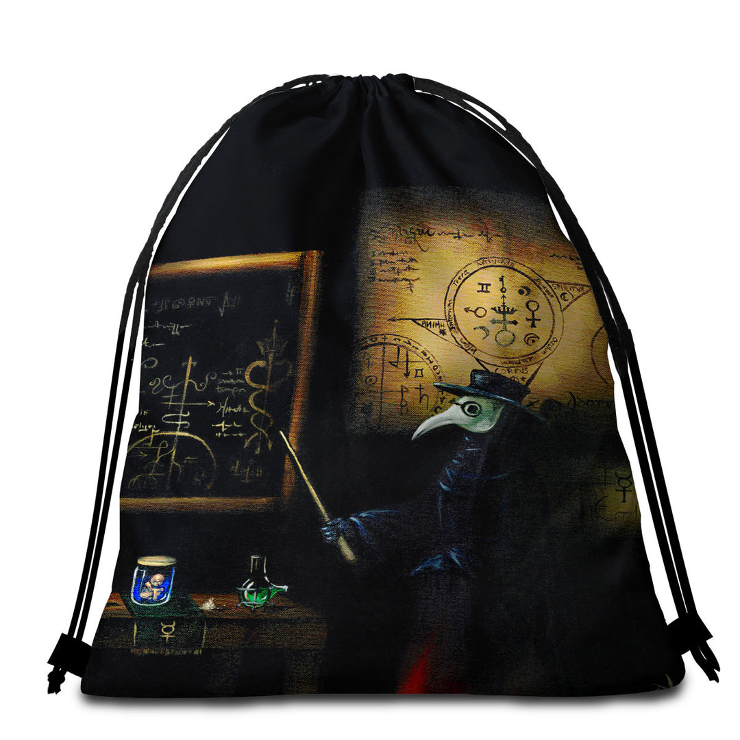 Scary Dark Art The Alchemists Plague Beach Towel Bags