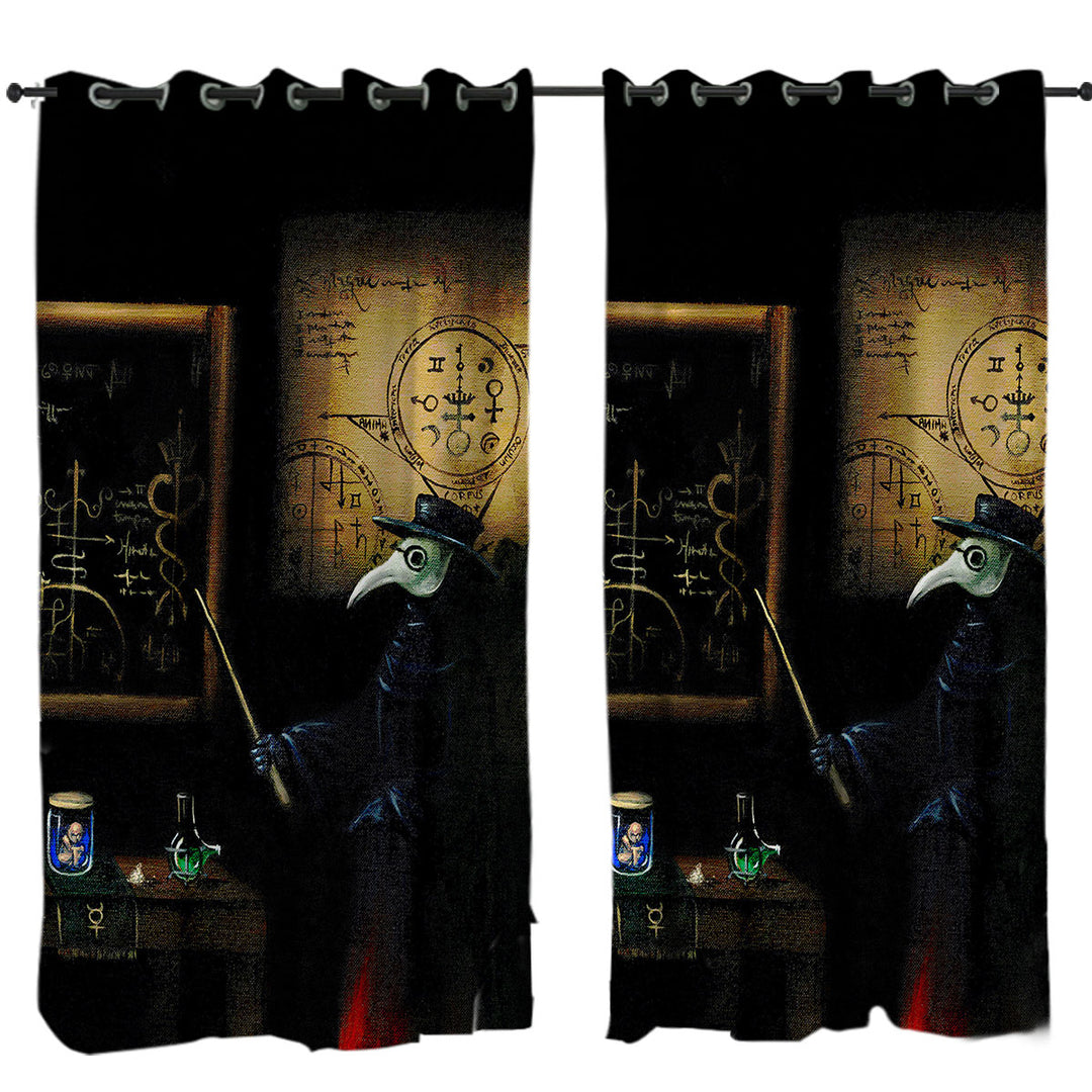 Scary Dark Art The Alchemists Plague Curtains