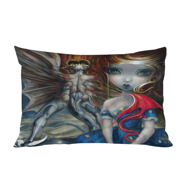 Scary Dragon Art Prints Great Red Dragonling Pillow Case Covers