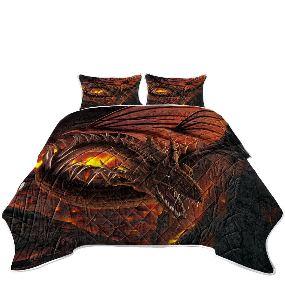 Scary Dragon Hellfire Dragon King Quilt