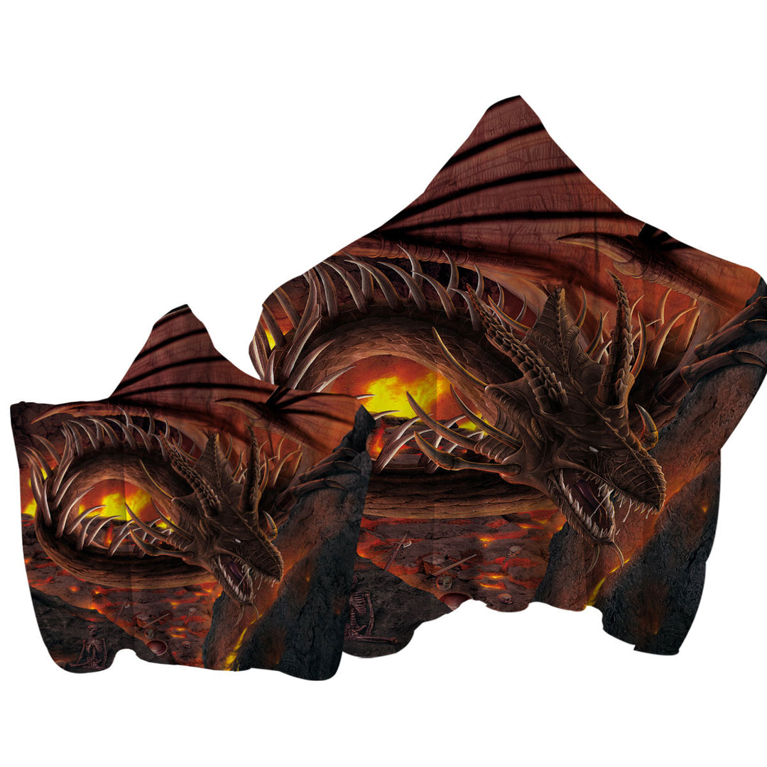 Scary Dragon Hellfire Dragon Towel with Hood