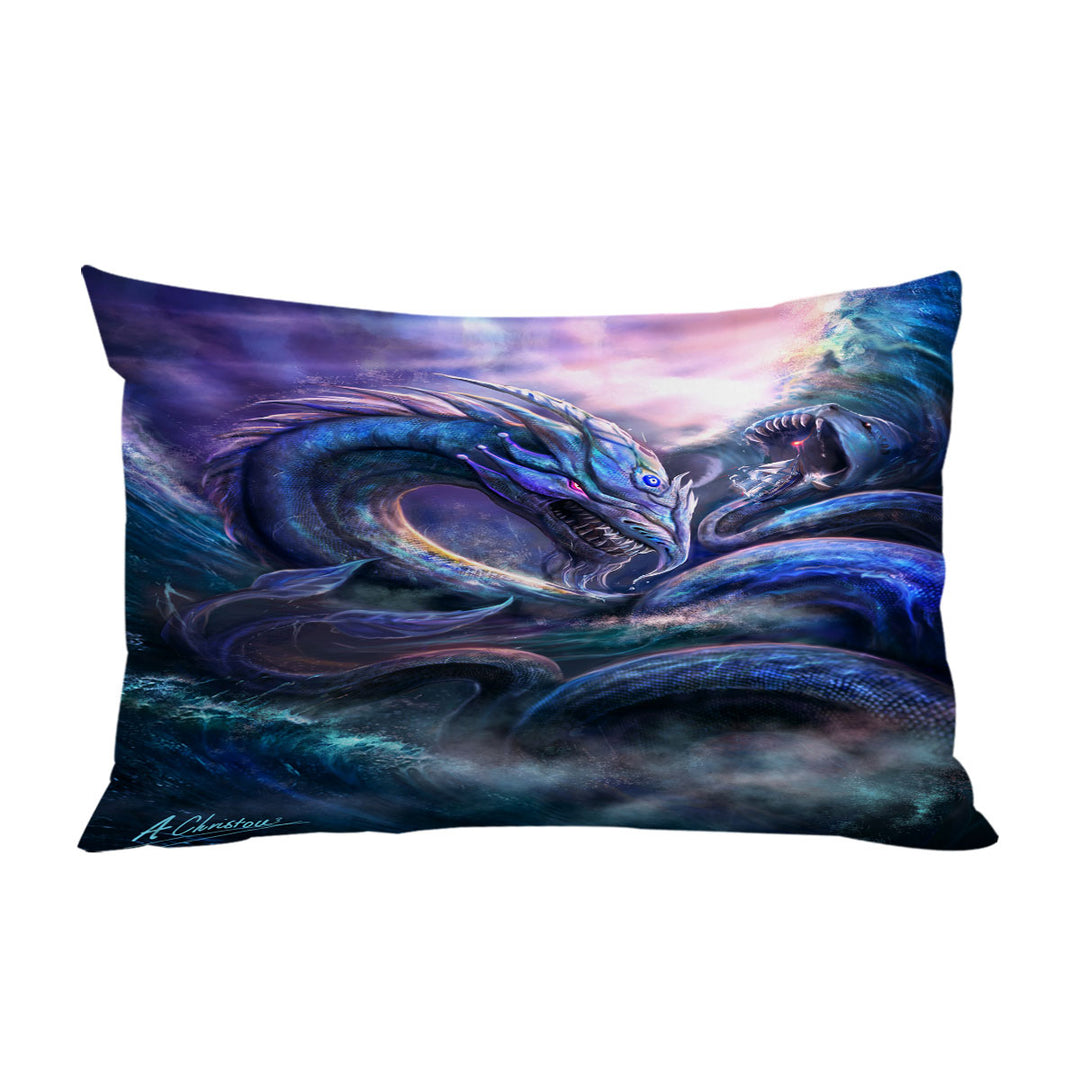 Scary Dragon Monster of the Ocean Pillowcase