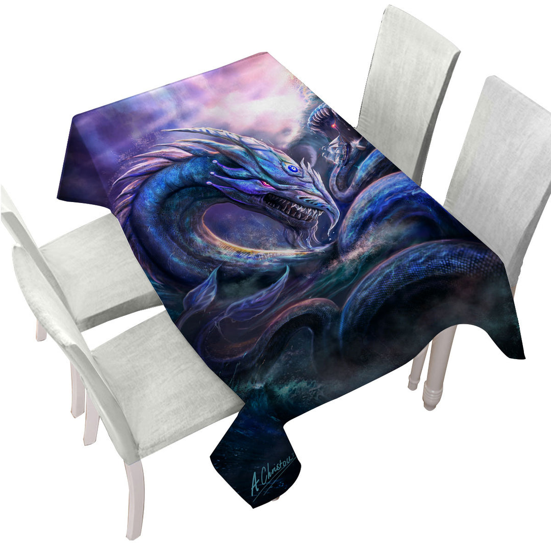 Scary Dragon Monster of the Ocean Tablecloth