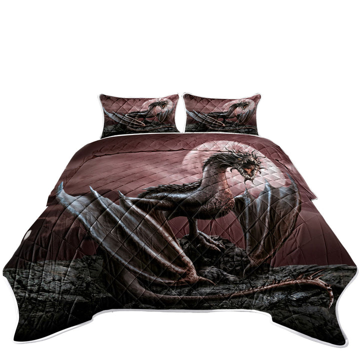 Scary Fantasy Art Darius Moon Dragon Quilt