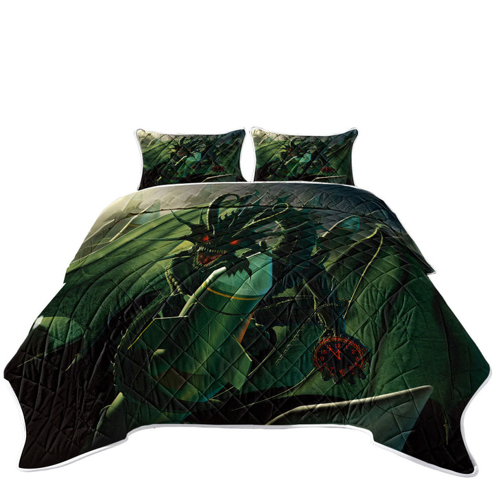 Scary Fantasy Art Doom Dragon California King Quilt Sets