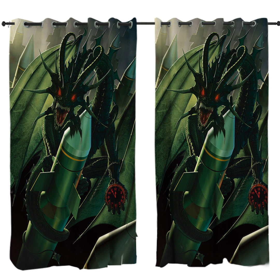 Scary Fantasy Art Doom Dragon Curtains