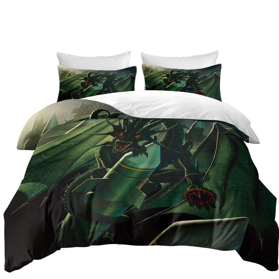 Scary Fantasy Art Doom Dragon Duvet Cover