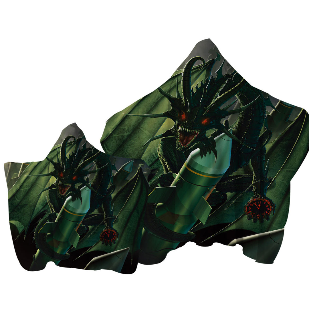 Scary Fantasy Art Doom Dragon Towel Hoodie