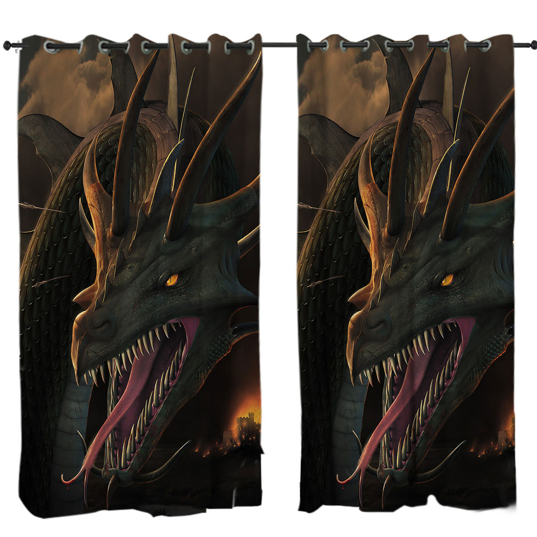 Scary Fantasy Art the Annihilation Dragon Curtain