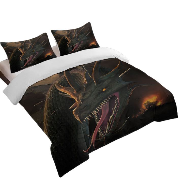 Scary Fantasy Art the Annihilation Dragon Quilt Cover Sets