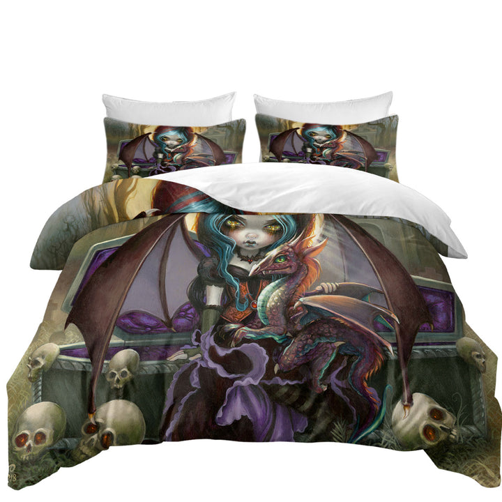 Scary Gothic Art Dragon Girl and Vampire Dragonling Donna Covers