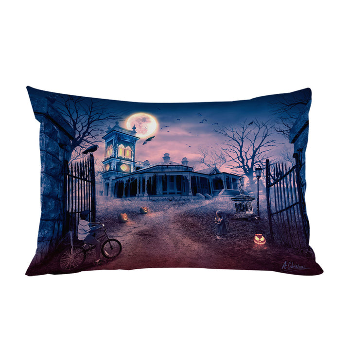 Scary Haunted Manor Halloween Pillowcase