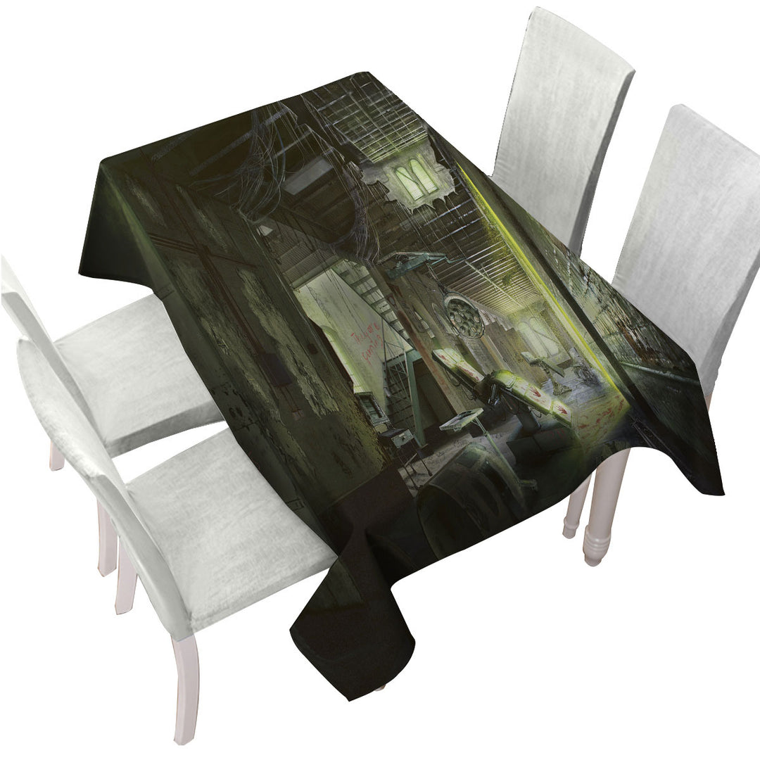 Scary Horror Asylum Scene Custom table Covers