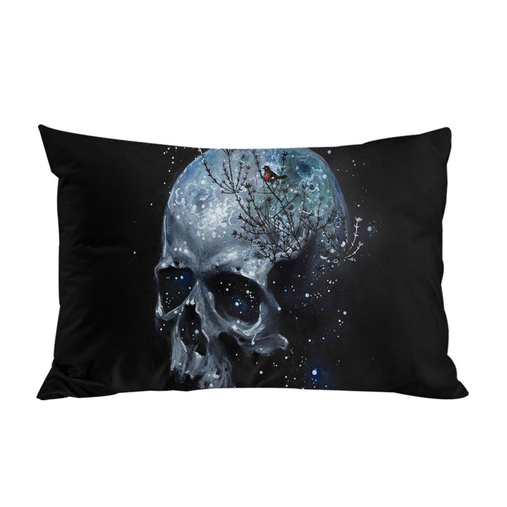 Scary Human Skull and Bird King Pillow Cases