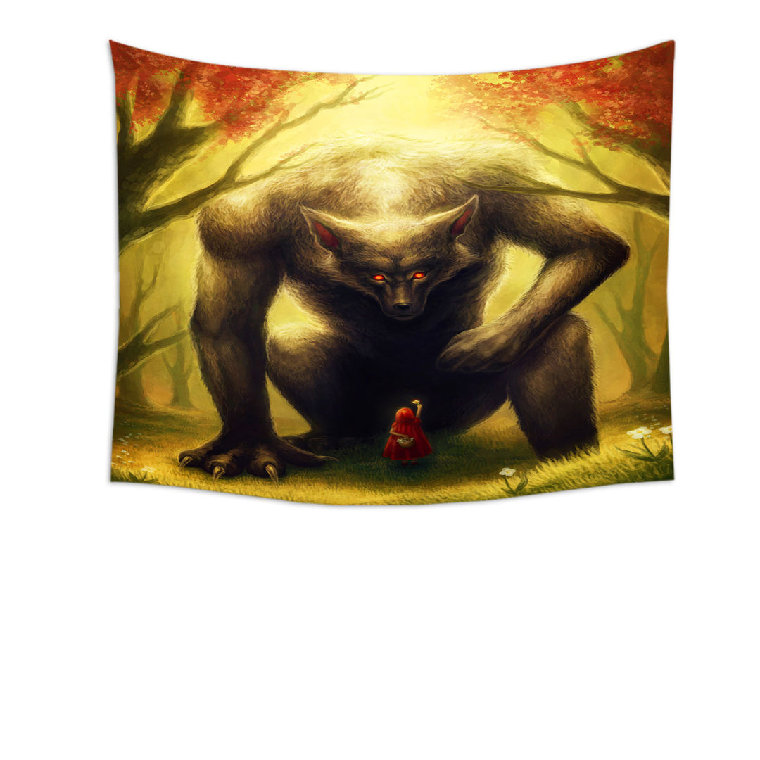 Scary Monster Little Red Riding Hood Tapestry Wall Decor