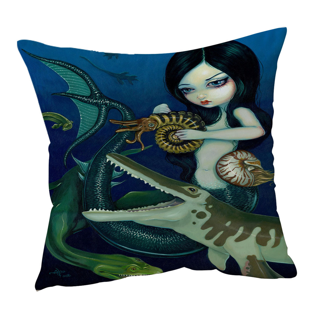 Scary Monsters Cushion Covers Underwater Art Cretaceous Mermaid