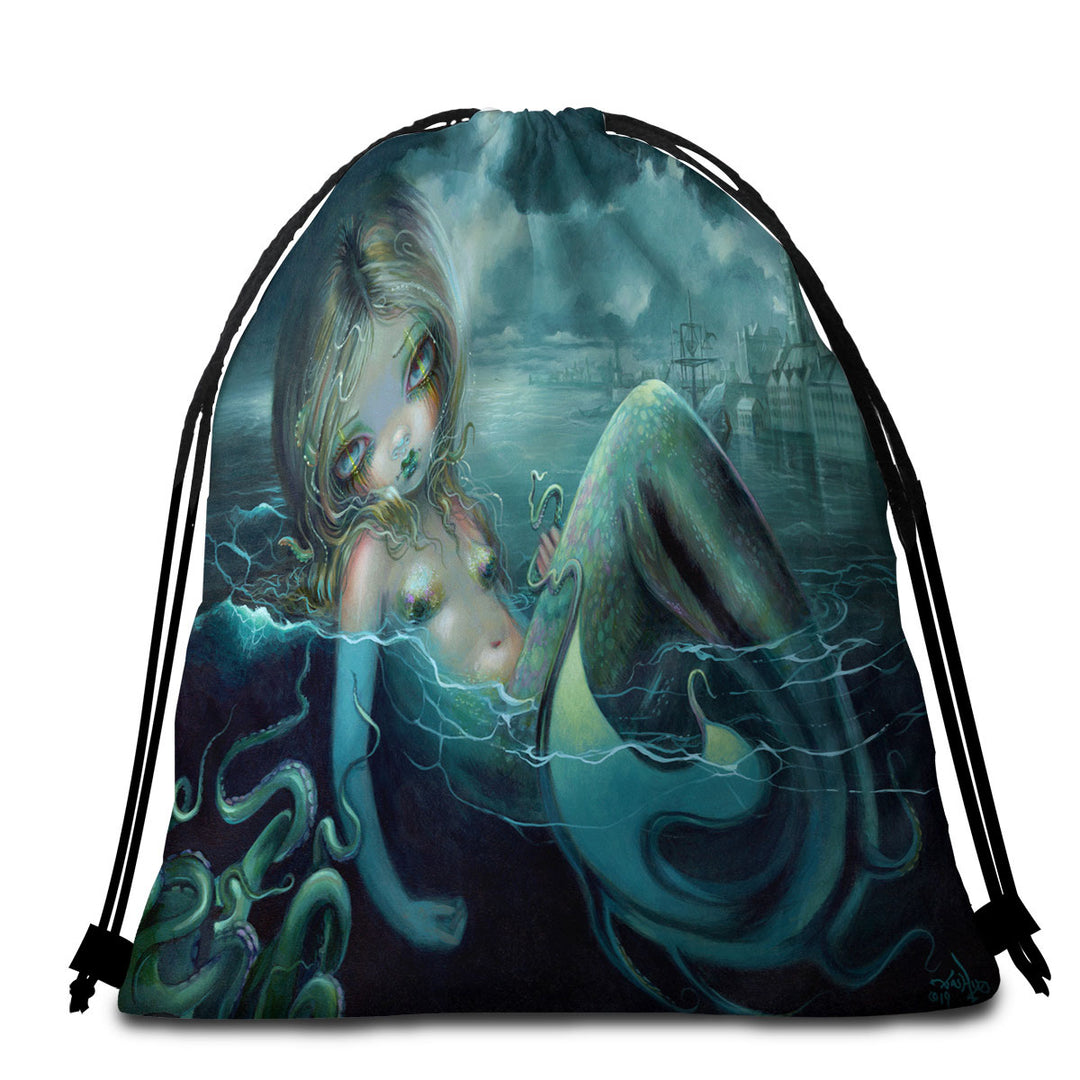 Scary Underwater Art Innsmouth Mermaid Beach Towel Pack