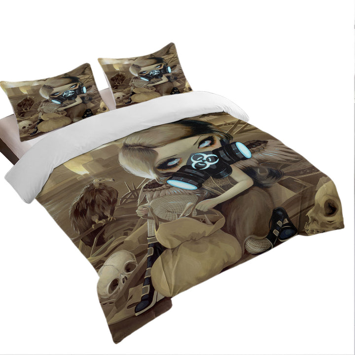 Scavengers Cool Post Apocalyptic Scene Girl Digging King Quilt Cover