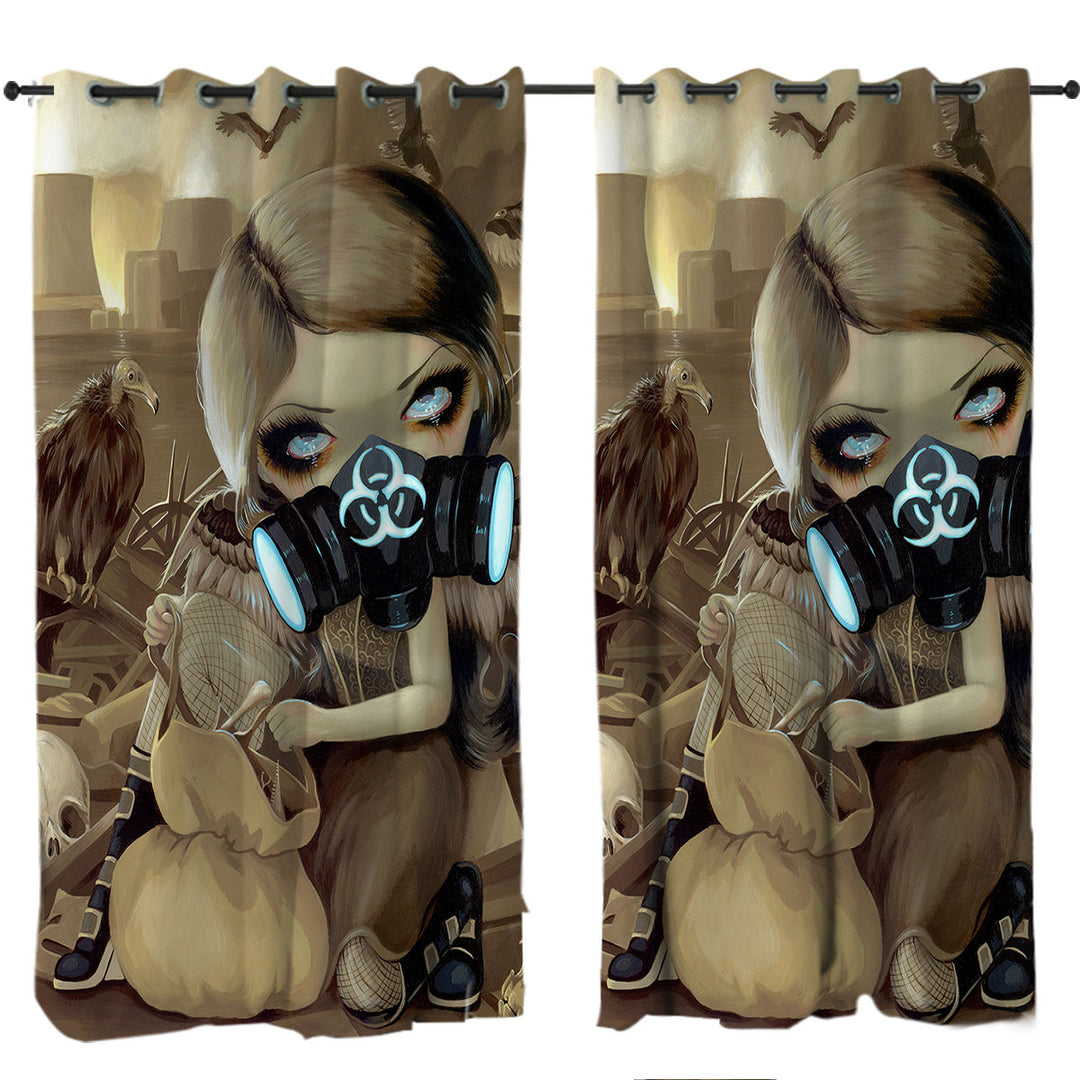 Scavengers Cool Post Apocalyptic Scene Girl Digging Window Curtains