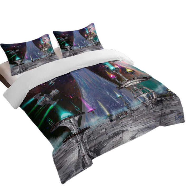 Science Fiction Art Ring World Duvet Cover sale