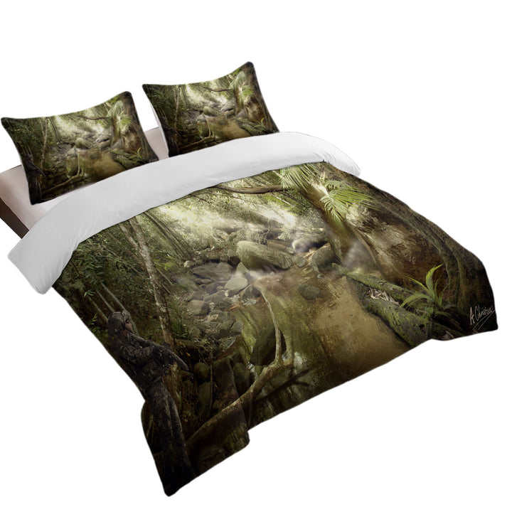 Science Fiction Jungle Duvet Cover