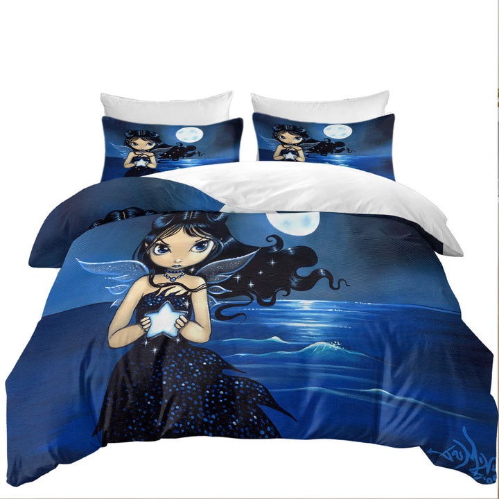 Sea Star Adorable Big Eyed Fairy by the Seaside Duvet Covers