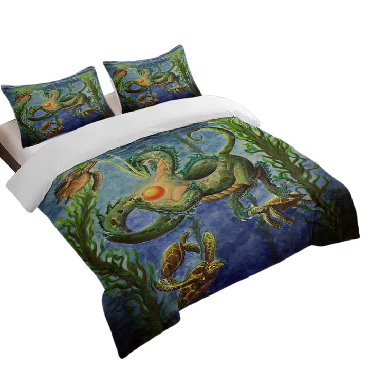 Secrets of the Sea Underwater Turtles and Dragon Comforter Cover