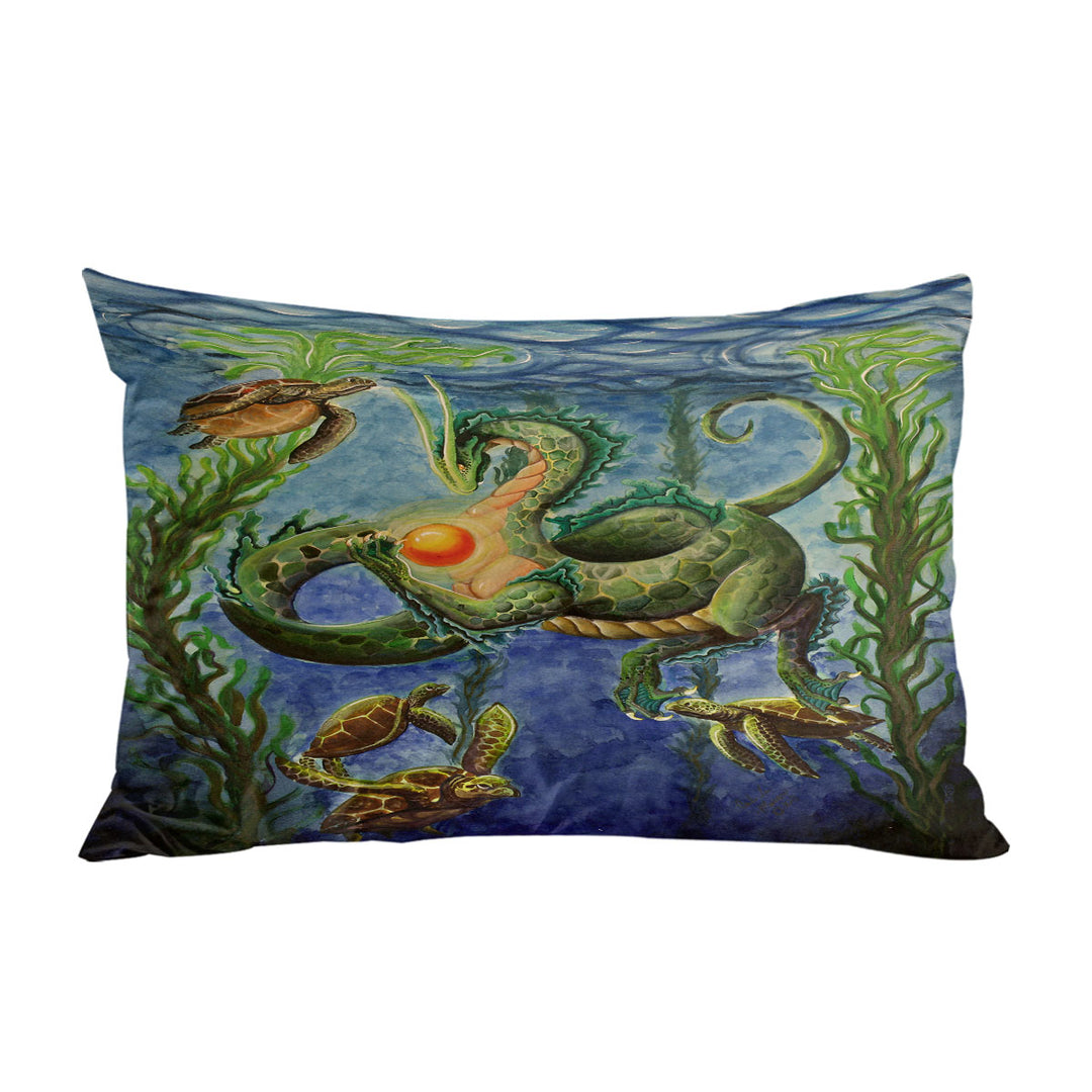 Secrets of the Sea Underwater Turtles and Dragon Pillow Cases