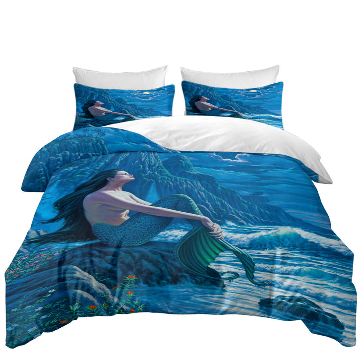 Serenity Coastal Cliffs Mermaid Quilt Cover