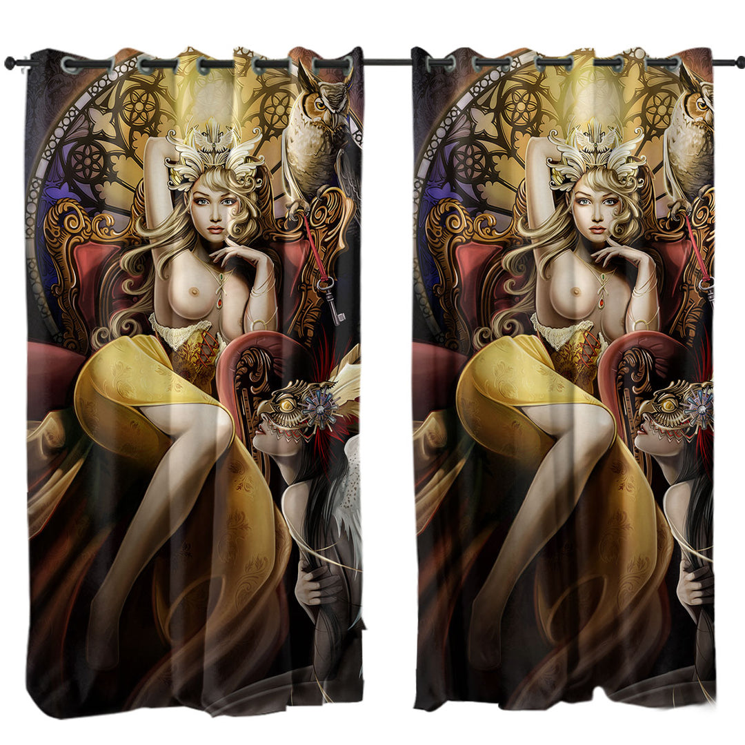 Sexy Art Beautiful Girl the Fettered Queen Curtain