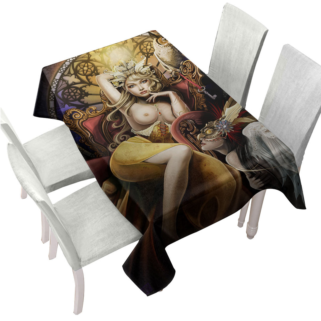 Sexy Art Beautiful Girl the Fettered Queen Tablecloths