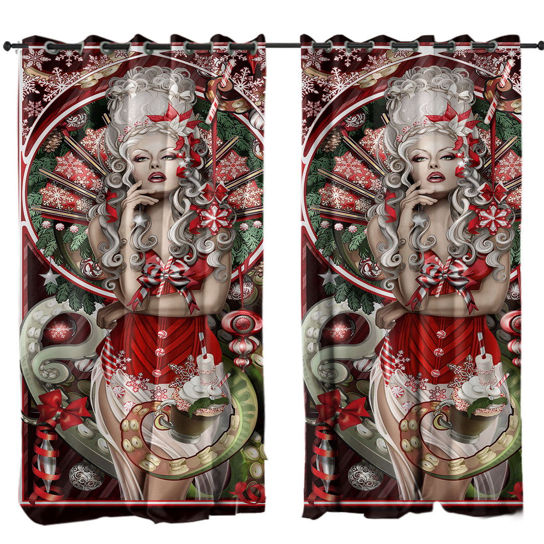 Sexy Art Cthulhu and Beautiful Candy Lady Curtains for Living Room