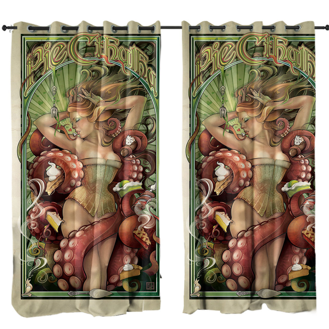 Sexy Art Pie Cthulhu and Beautiful Woman Curtains