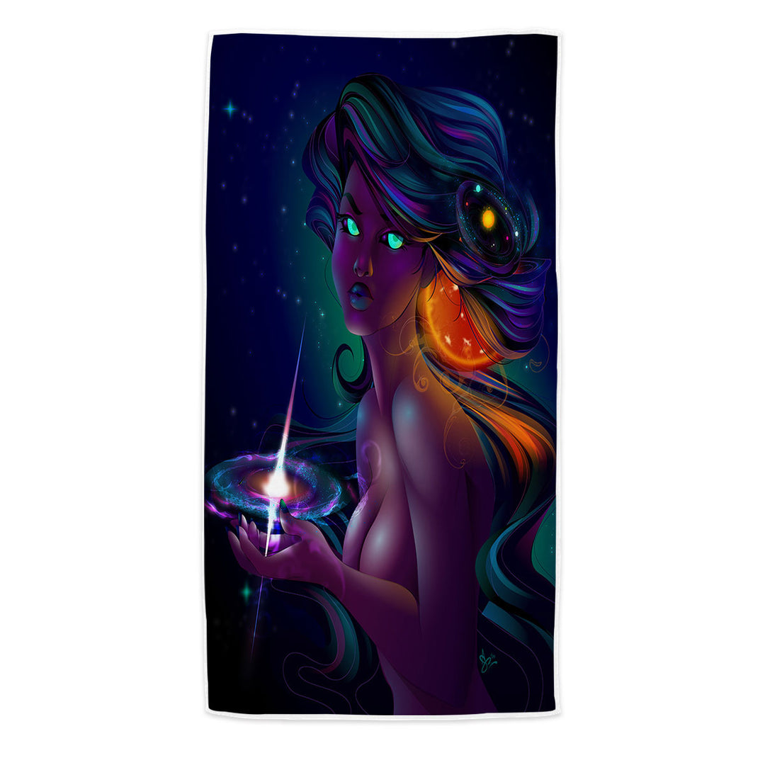 Sexy Beach Towels Galactic Girl Space Nova