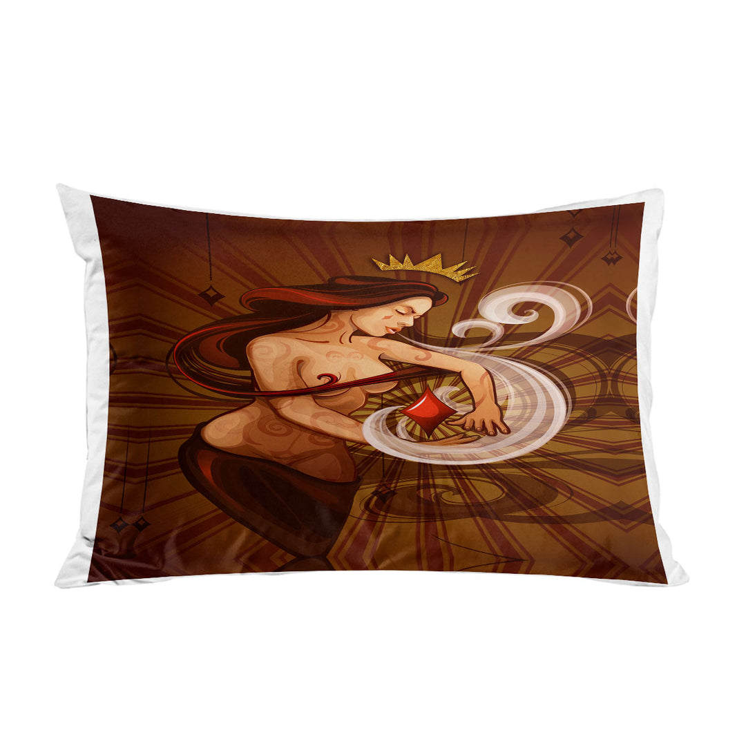 Sexy Cool Art Queen of Diamonds King Pillow Cases