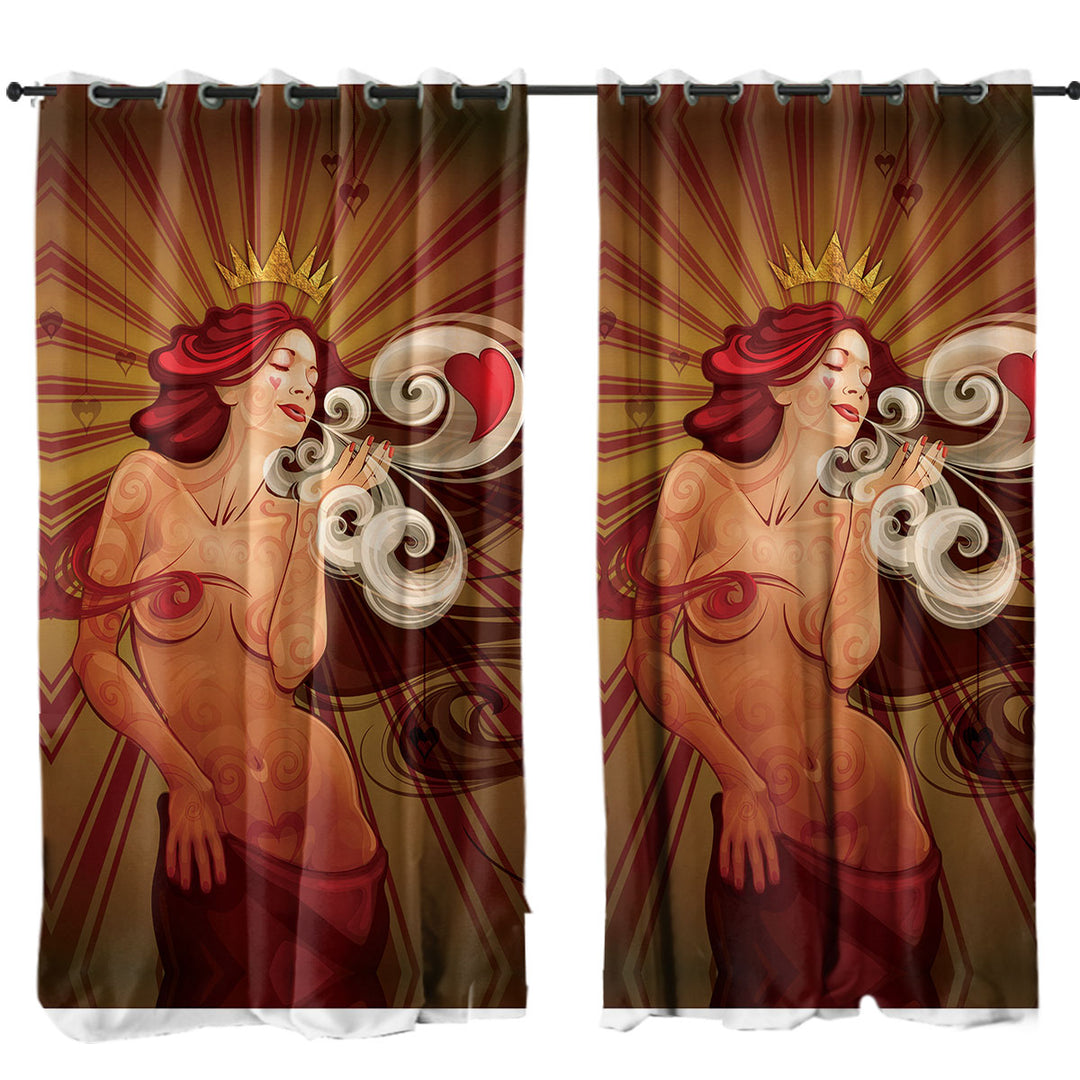 Sexy Cool Art Queen of Hearts Drapes for Living Room