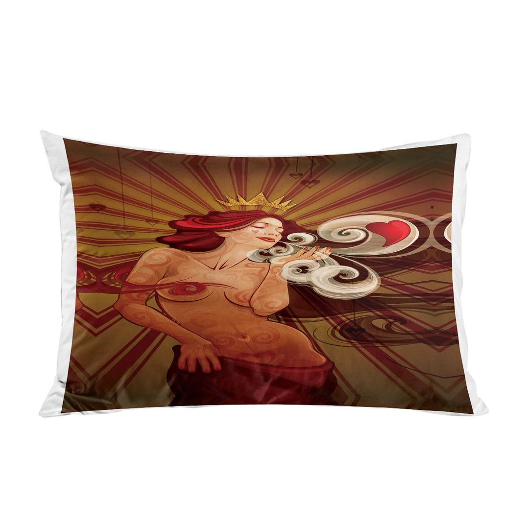 Sexy Cool Art Queen of Hearts Pillow Cases