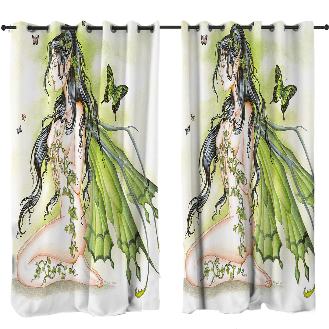 Sexy Fantasy Art the Green Ivy Fairy Curtain