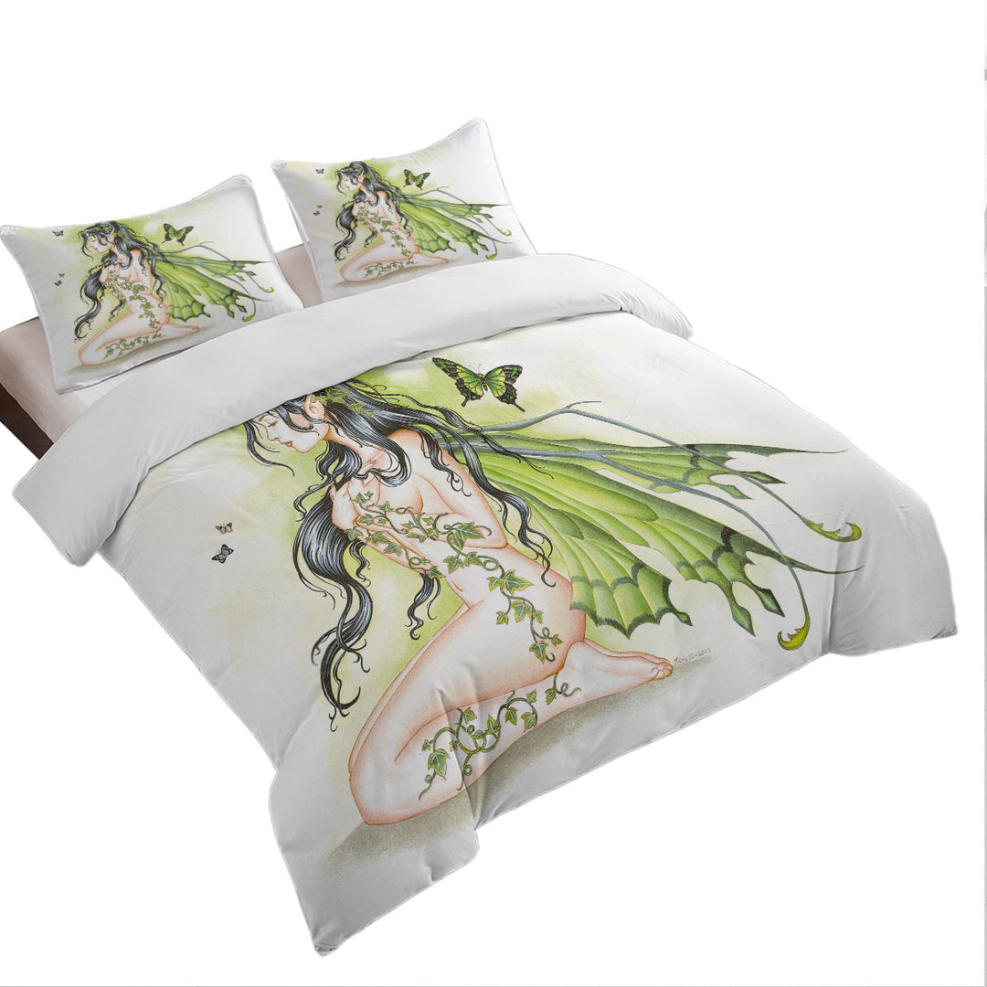 Sexy Fantasy Art the Green Ivy Fairy Duvet Cover Queen