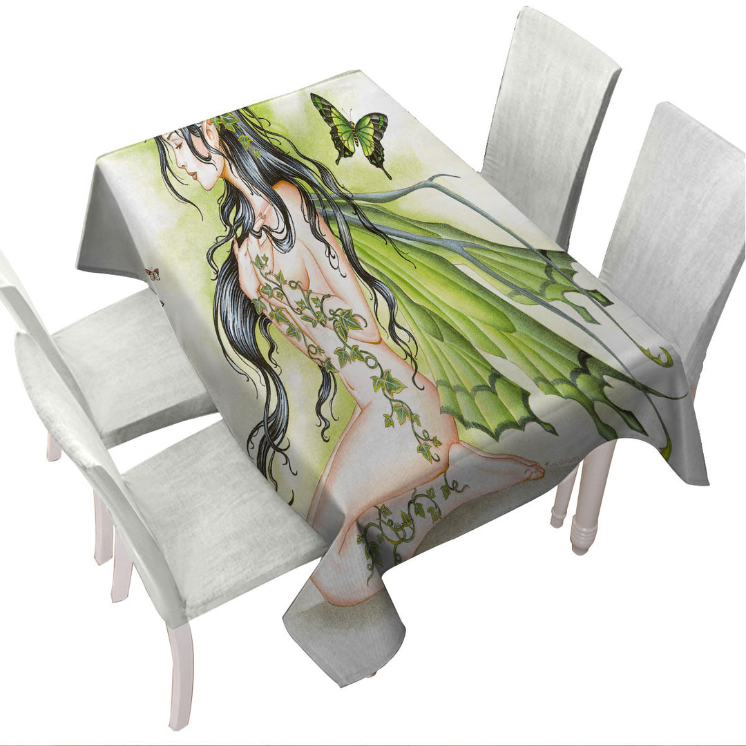 Sexy Fantasy Art the Green Ivy Fairy Table Cover