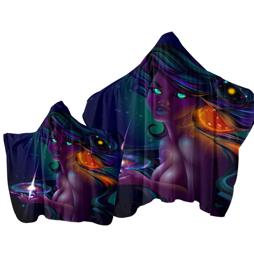 Sexy Galactic Girl Space Nova Towel with Hood