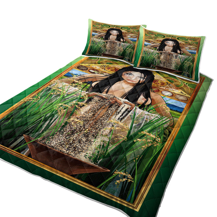 Sexy Woman Art Goddess of Rice Coverlet